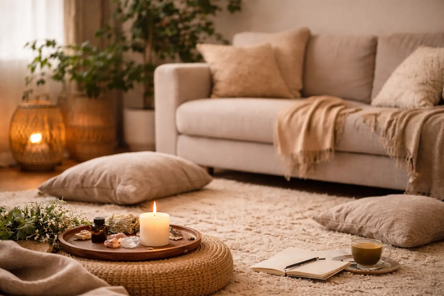 A warm, inviting home space for private sessions